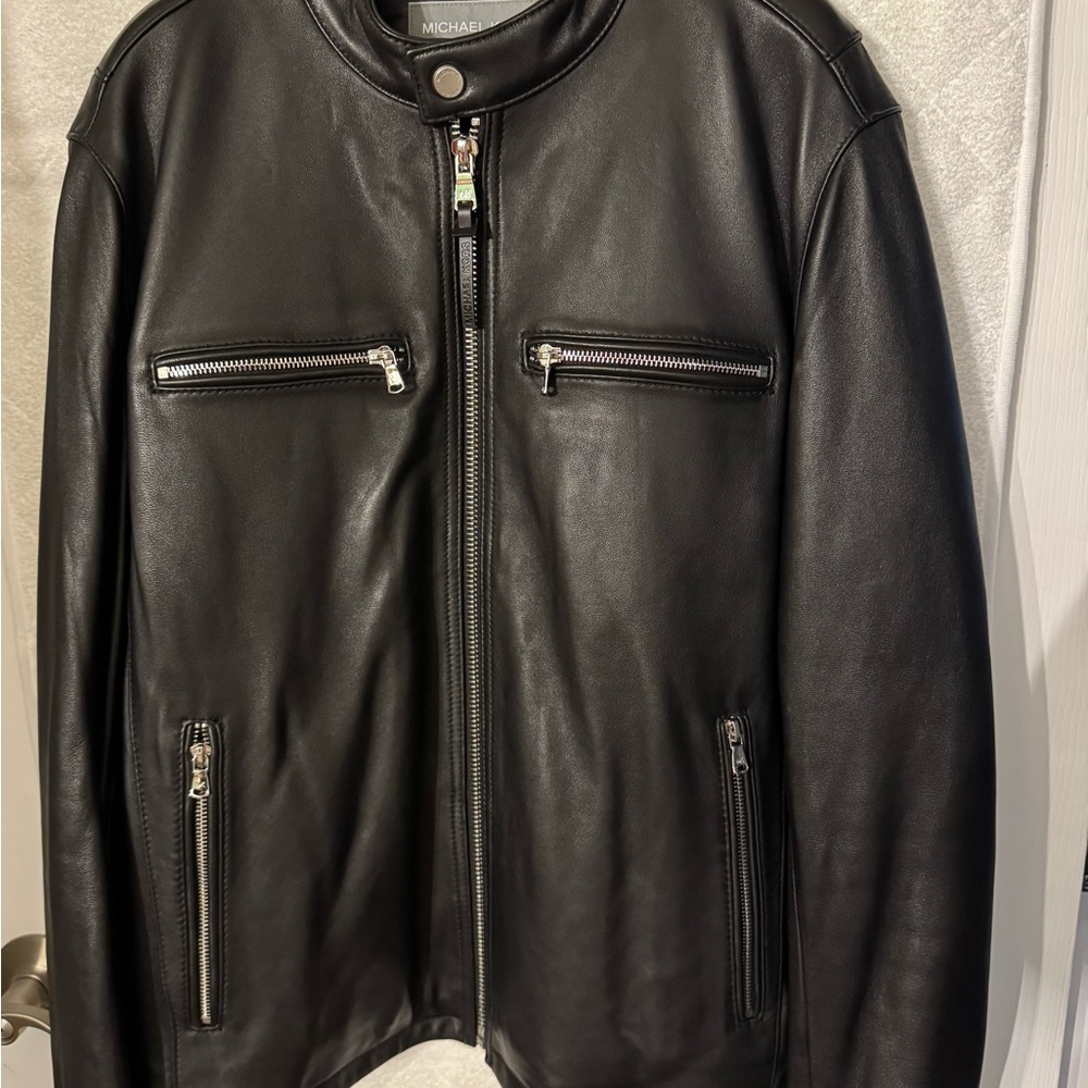 Michael Kors Black Leather Jacket for Men